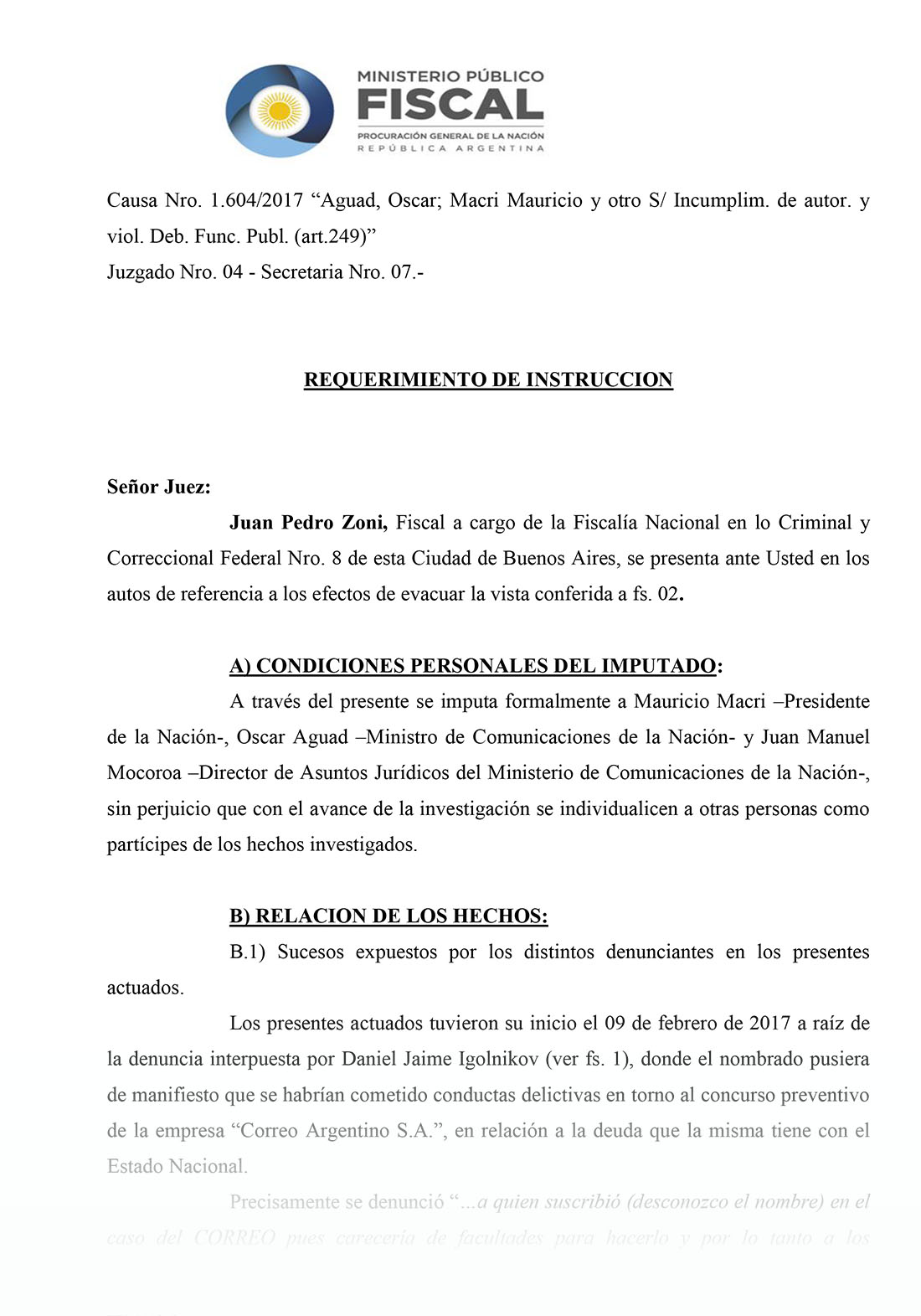 El dictamen del fiscal para imputar a Macri y Aguad_02 El dictamen del fiscal para imputar a Macri y Aguad_02