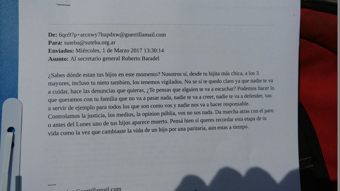amenaza a baradel amenaza a baradel