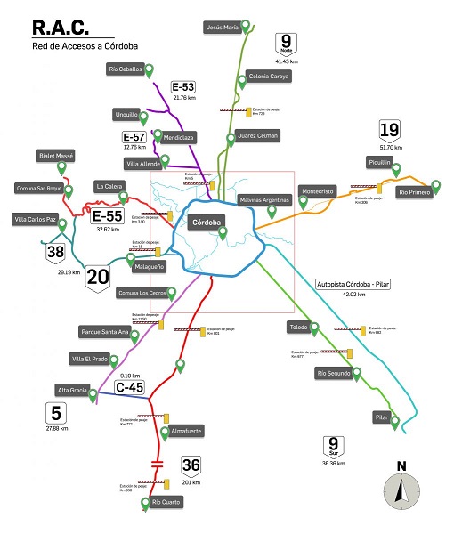 Red de Accesos a Córdoba Peajes by Caminos de las Sierras