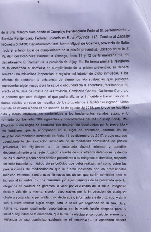 resolución milagro sala 2