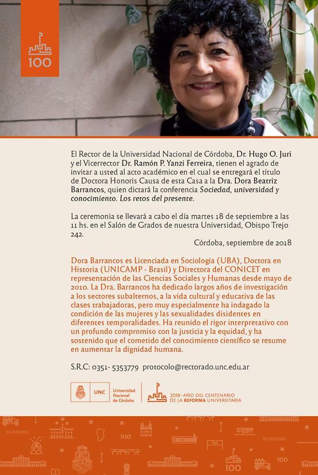 Dora Barrancos Honoris Causa