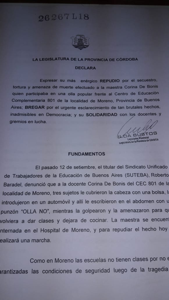 repudio legislatura docente
