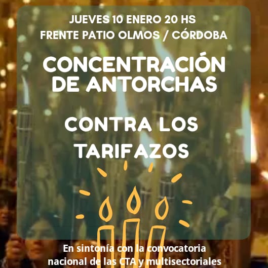 concentración de antorchas contra tarifazos