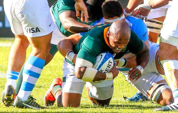 El try del hooker Bongi Mbonambi de los Springboks a los Pumas en 2019
