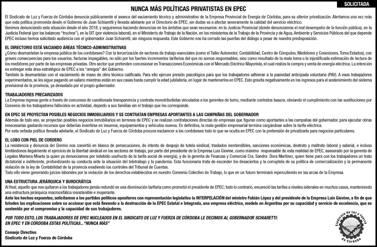 Solicitada EPEC