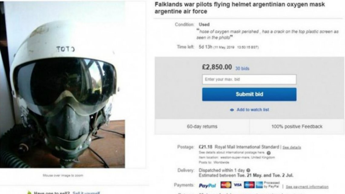 casco ebay malvinas