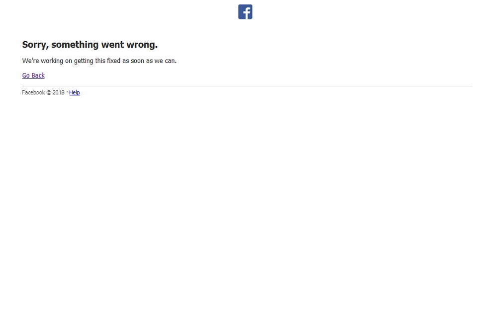 Facebook caído captura web