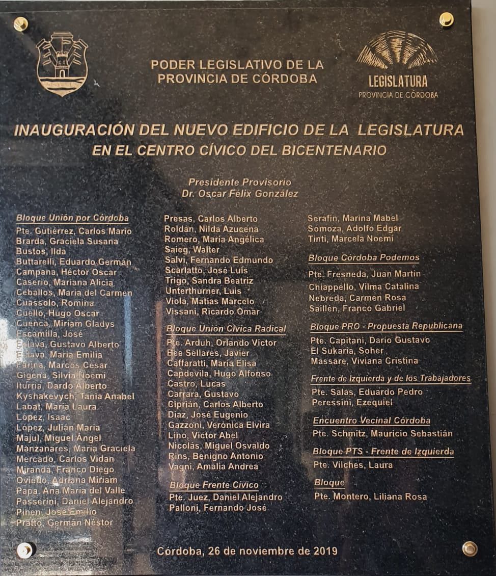 Placa legisladores LNM Placa legisladores LNM