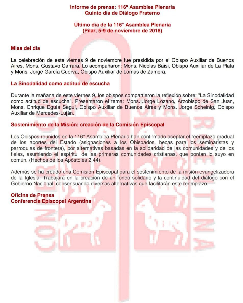 comunicado iglesia