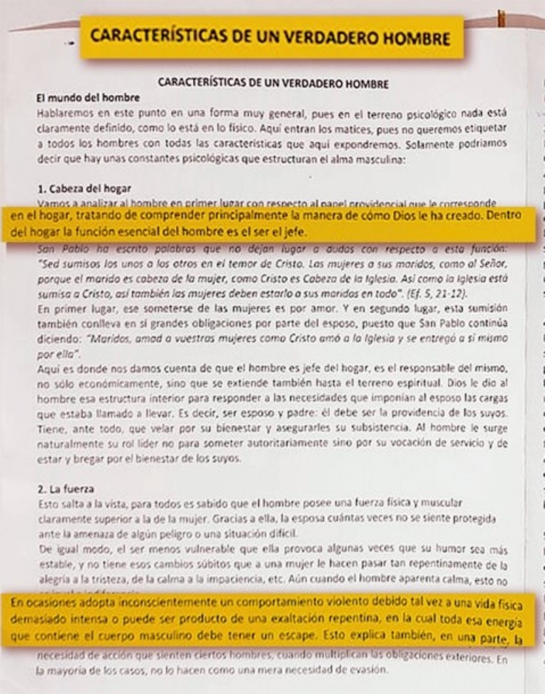 texto machista colegio Pias