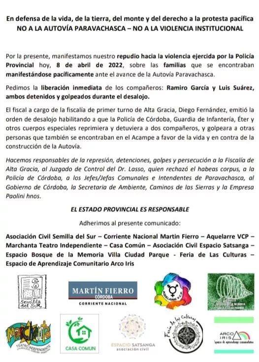 Comunicado Paravachasca