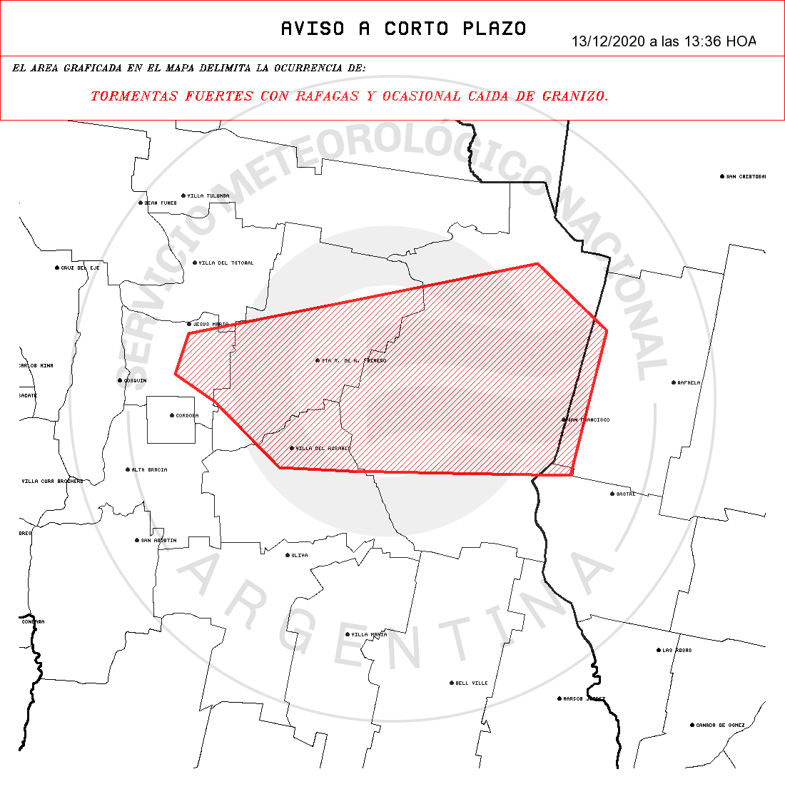alerta por tormentas SMN