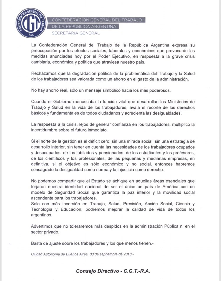 Rechazo anuncios CGT