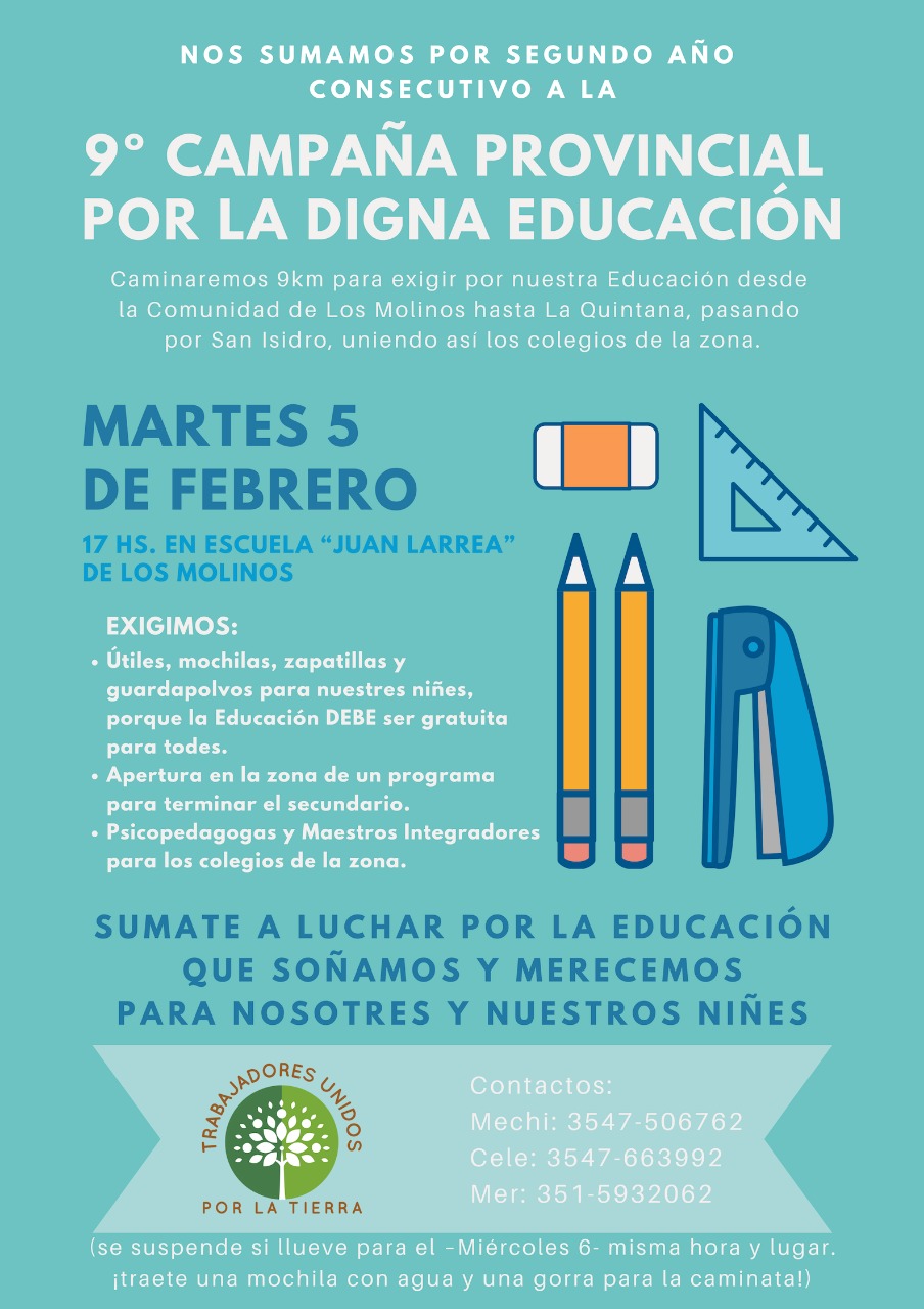 flyer digna educacion los molinos