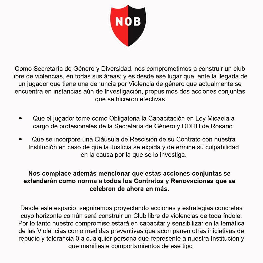 Secretaria de género NOB Caso Cristaldo