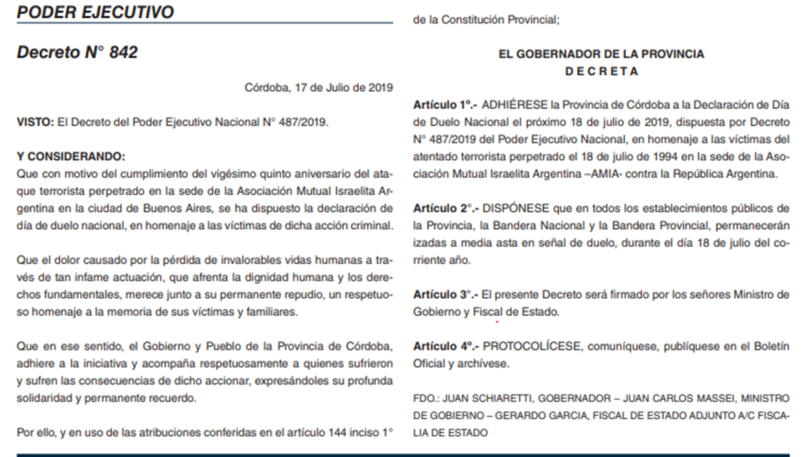 duelo nacional amia