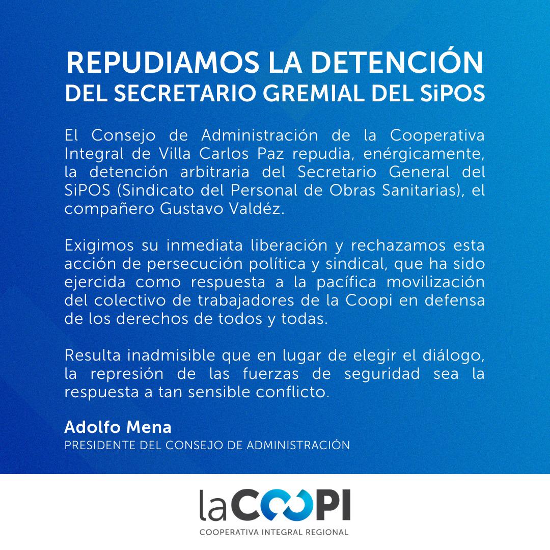 Repudio detencion de Valdez Coopi