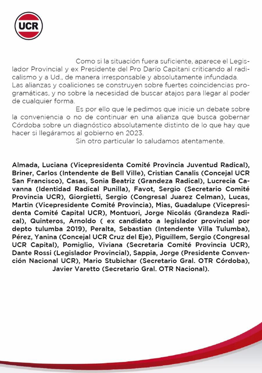 Pedido del radicalismo para discutir alianza con el PRO 25 05 2021 (2)