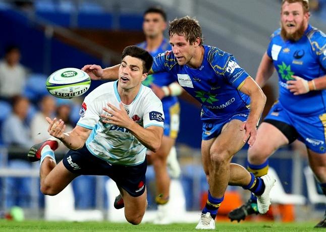 El full back Jack Maddocks en gran  performance anotó el segundo try para Waratahs frete a Western Force