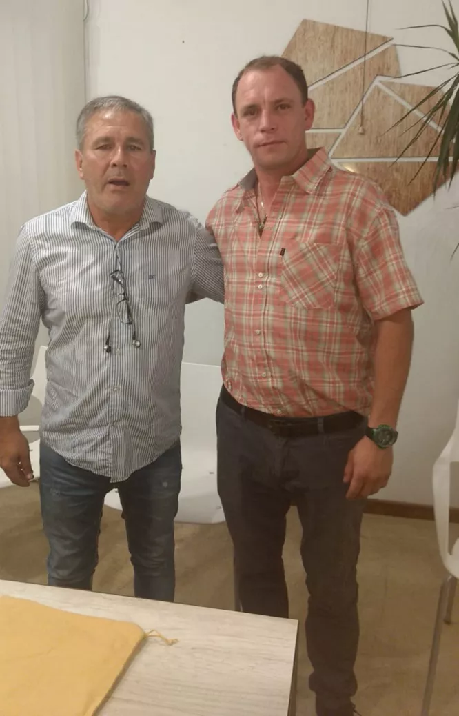 osvaldo robledo e ivan martínez, secretario general y adjunto del sindicato unico de fleteros a nivel nacional