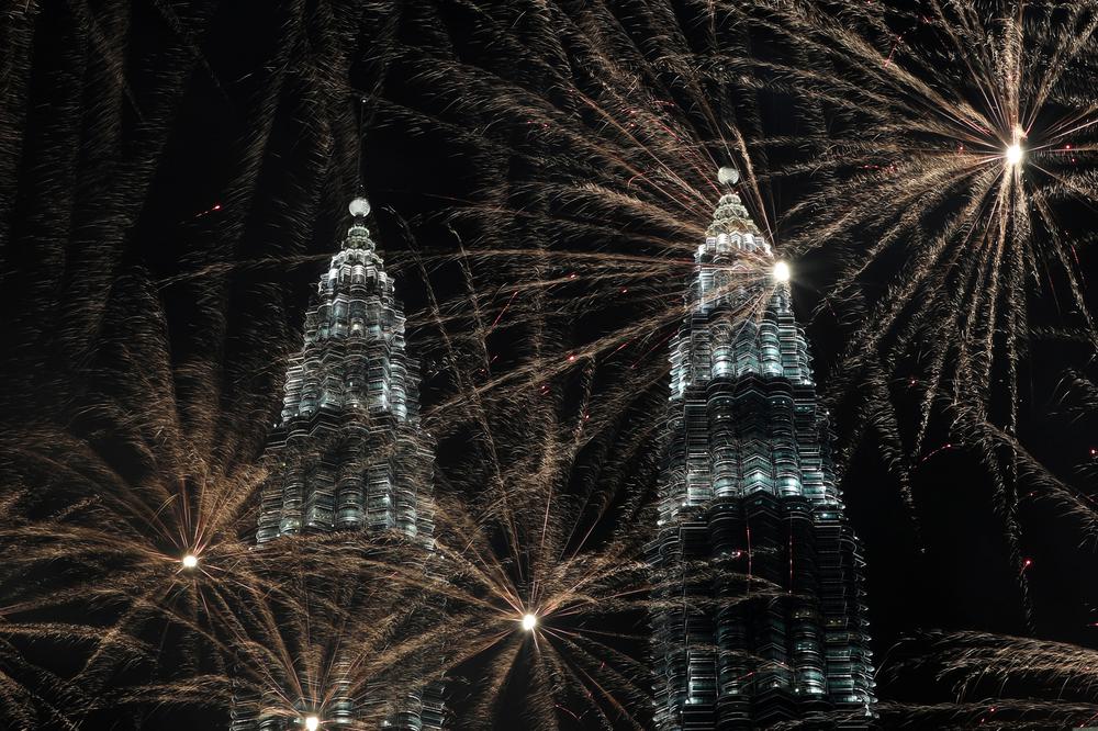 Año nuevo torres petronas Malasia