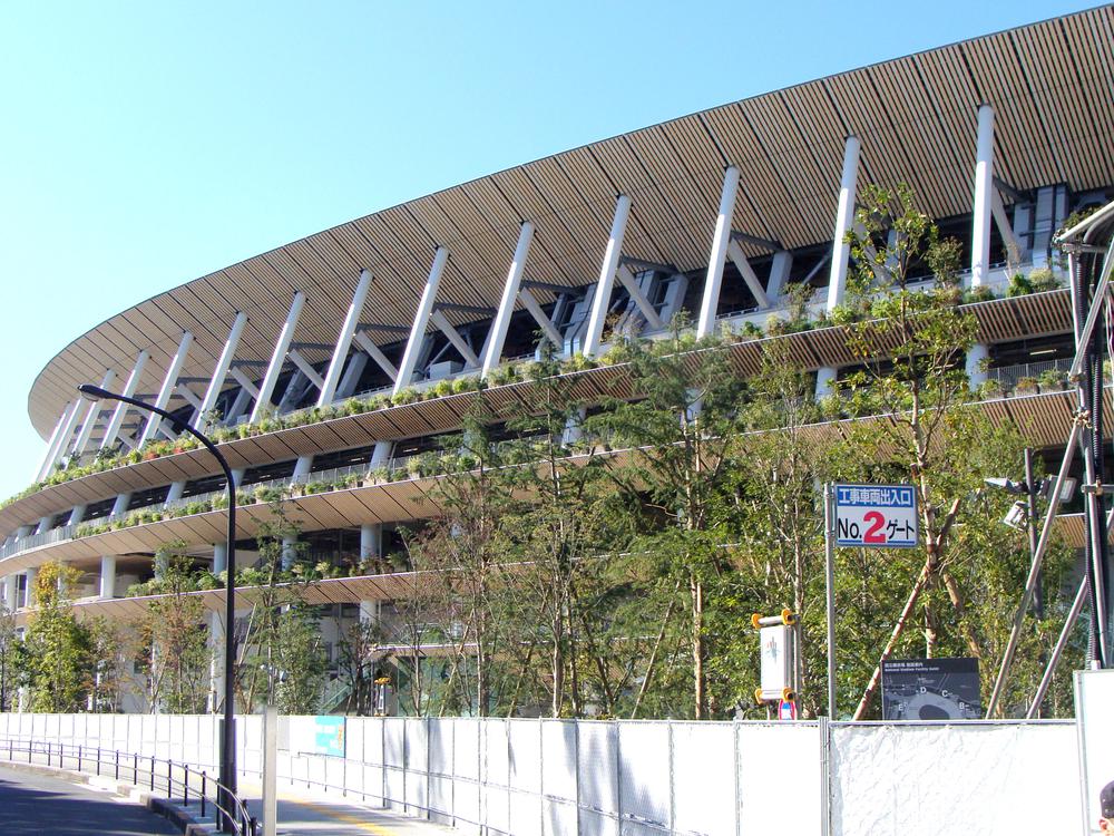 El detalle de las terrazas escalonadas en las bandejas del Nuevo Estadio Nacional de Japón, sede de los JJ OO Tokio 2020