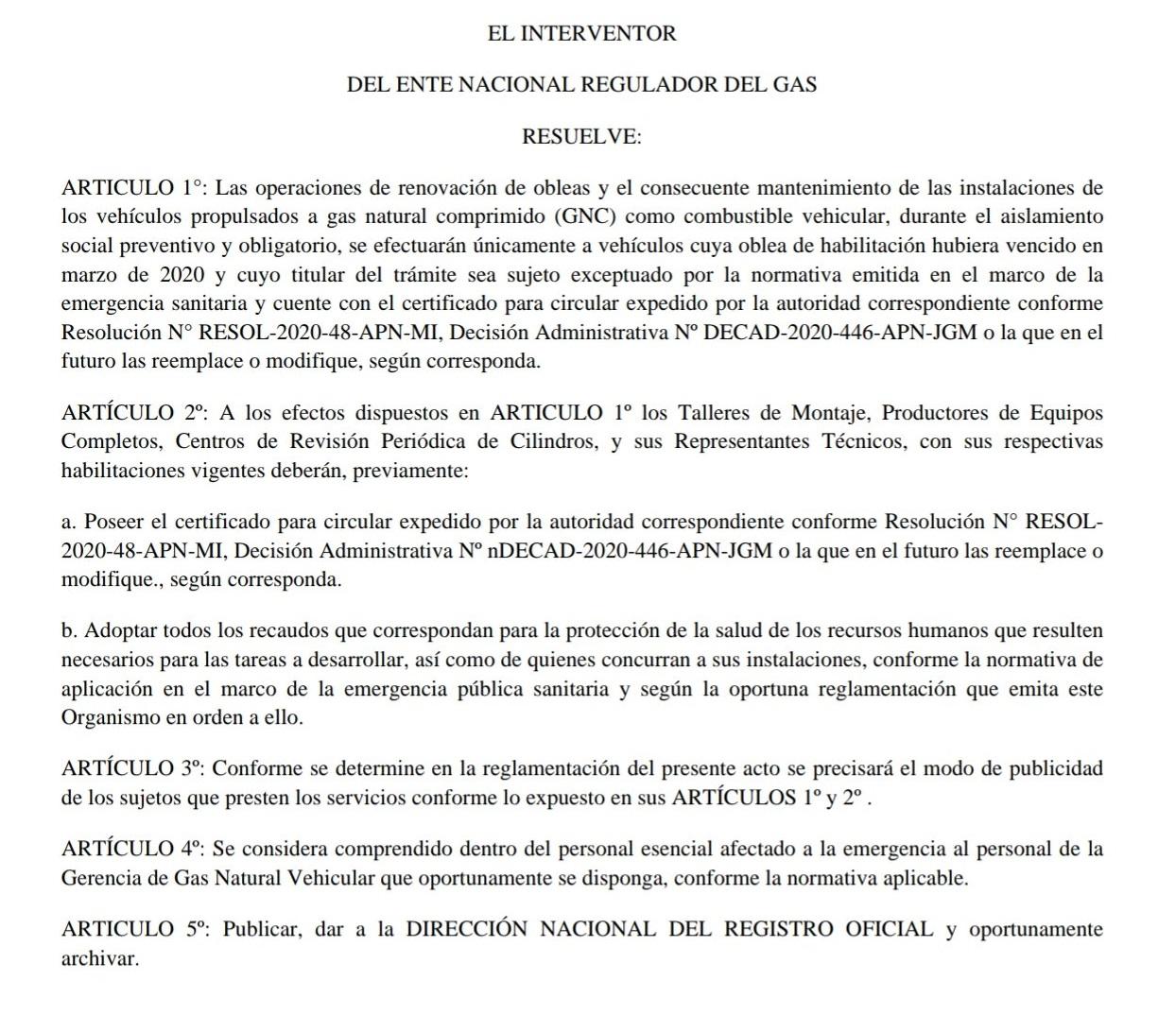 Enargas resolución