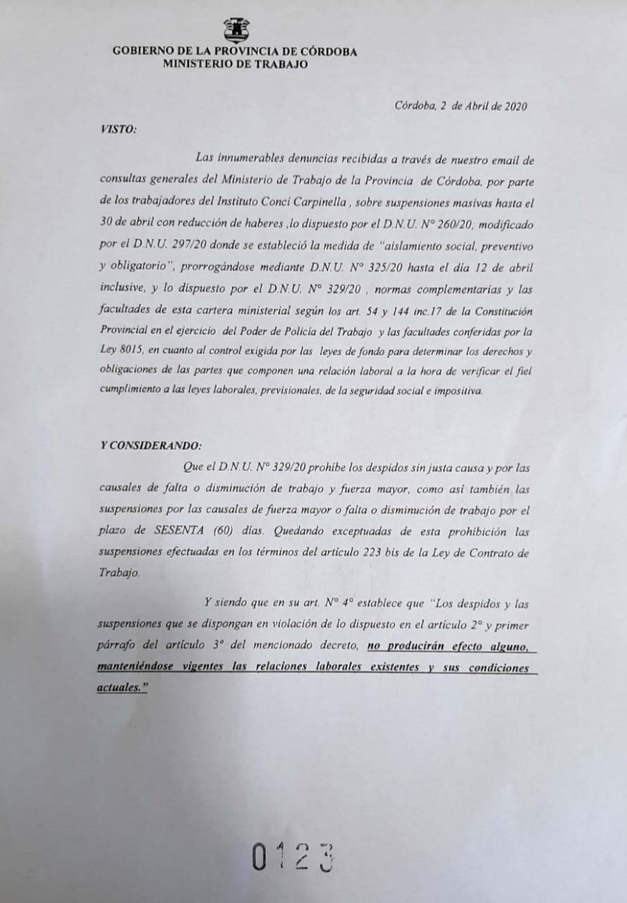 Res 123 Min de Trabajo 123 por Conci Carpinella