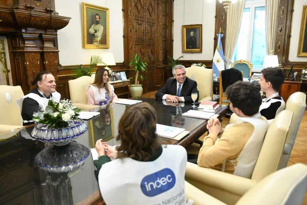 Presidente con censistas by gentileza Gob Nac