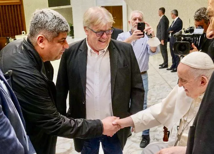 Pablo Moyano con el Papa Francisco (NA)