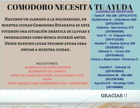 Colecta por Comodoro Rivadavia Colecta por Comodoro Rivadavia