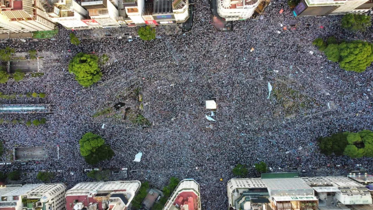 La avenida 9 de Julio en Buenos Aires.