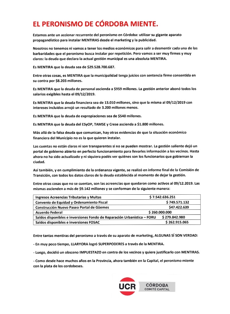 Comunicado UCR Deuda Municipal 24 - 02