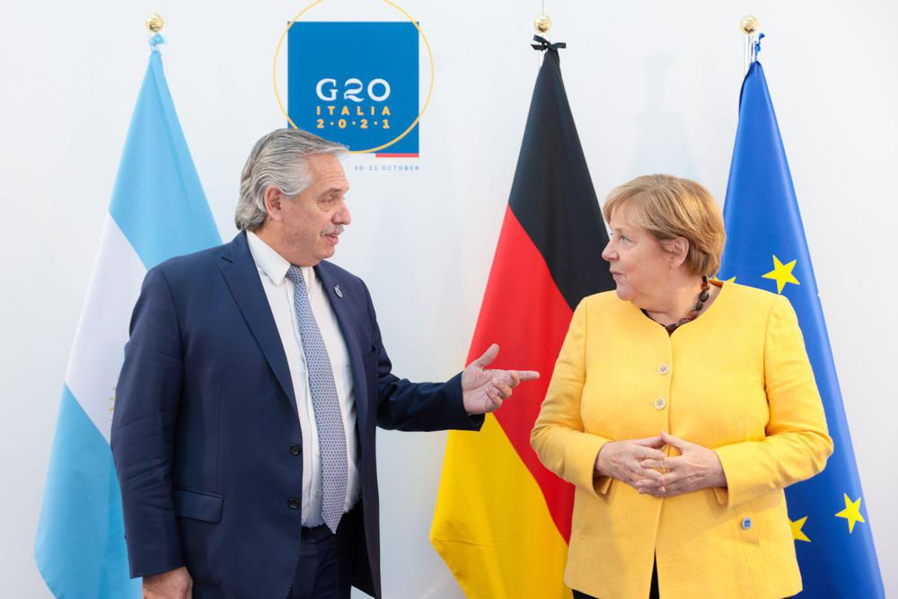 Alberto con Merkel en el G20