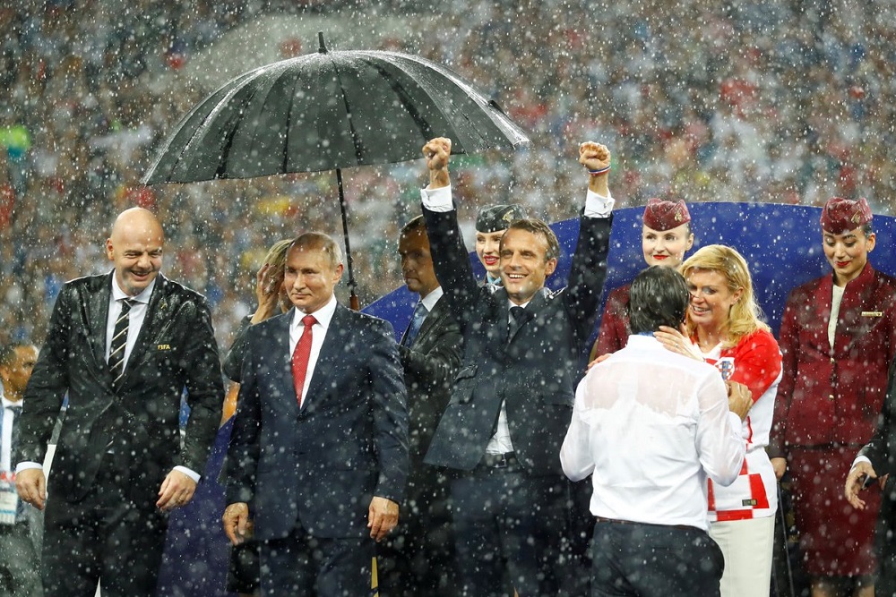 Macron Putin Kolinda Infantino by AP