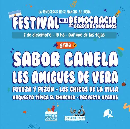 Flyer Festival por la Democracia y los Derechos Humanos