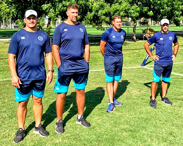 El cuerpo de entrenadores de Los Ceibos, Julio César Garcia (Córdoba(, Ignacio Fernández Lobbe (Buenos Aires), Diego Giannantonio (Córdoba), y Diego Ternavasio (Tucumán).
