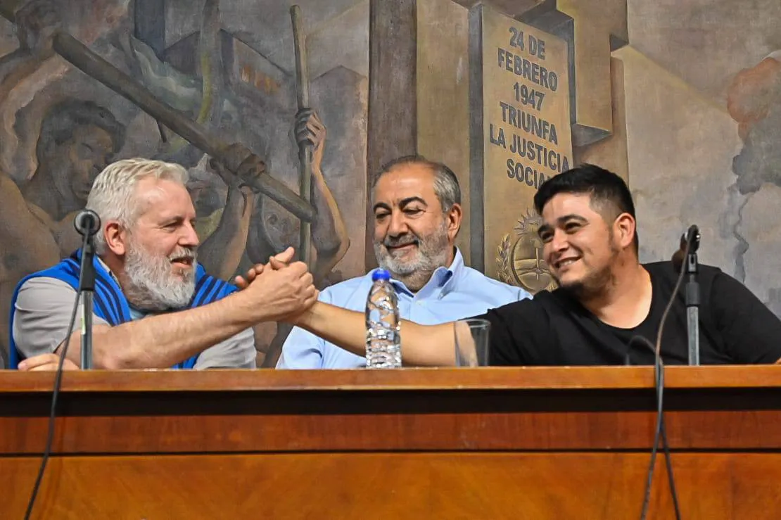 Nuevas autoridades de la UTEP en la CGT (Twitter Andrés Larroque)