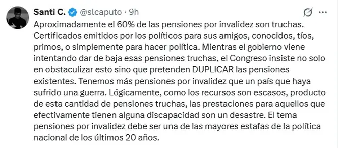 santiago caputo discapacidad