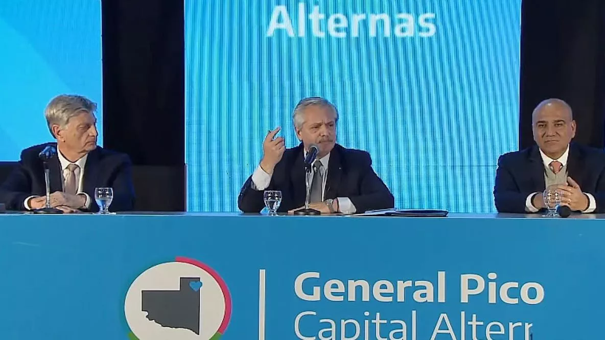 Fernández en La Pampa by Télam captura TV
