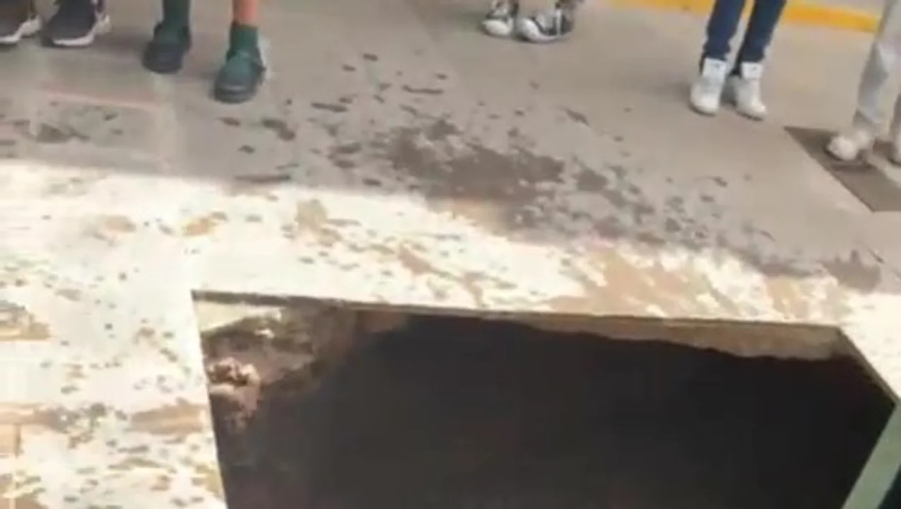 Alumnos cayeron a una cámara séptica