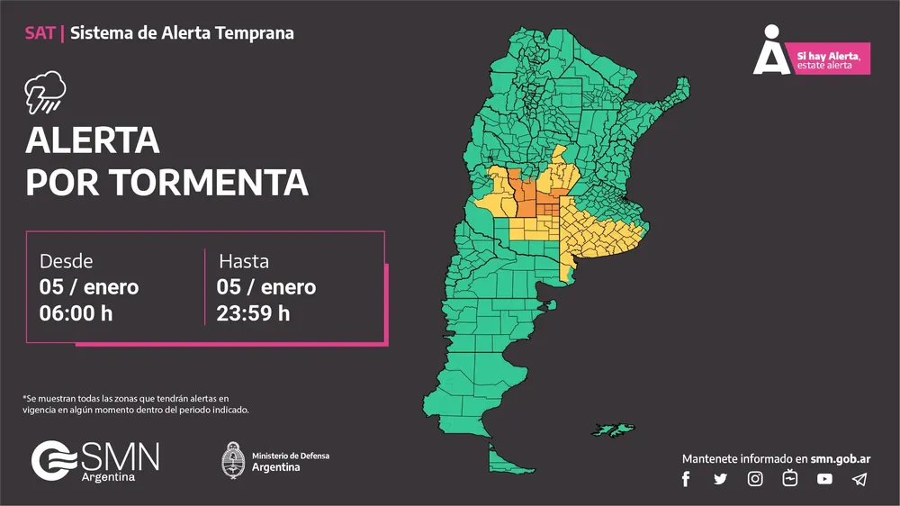 Alerta por tormenta (SMN)