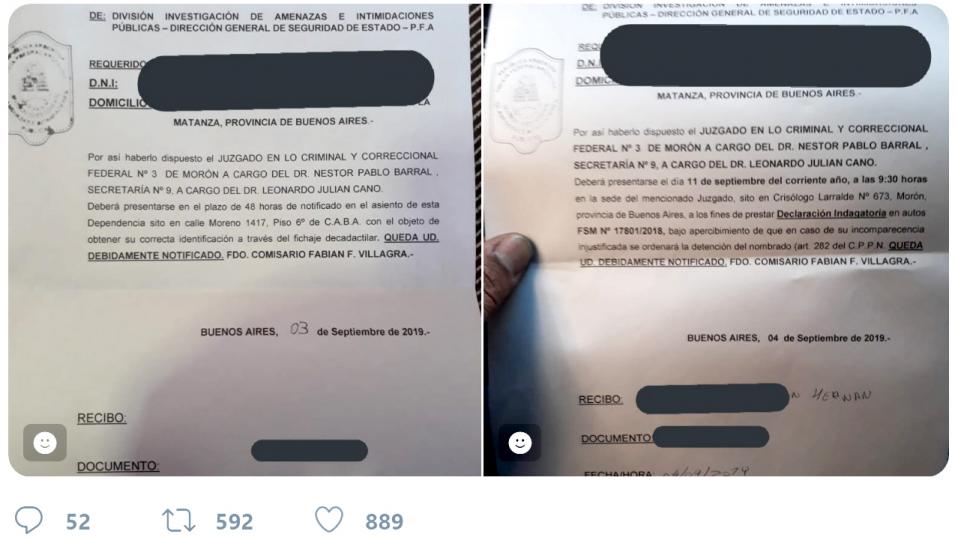 Persecusión por repudiar a Macri by gentileza