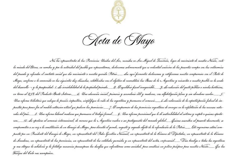Acta de Mayo en julio