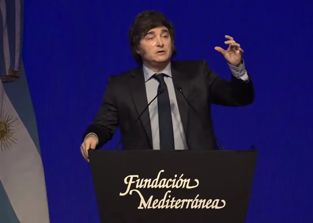 Javier Milei en la Fundación Mediterránea (captura)