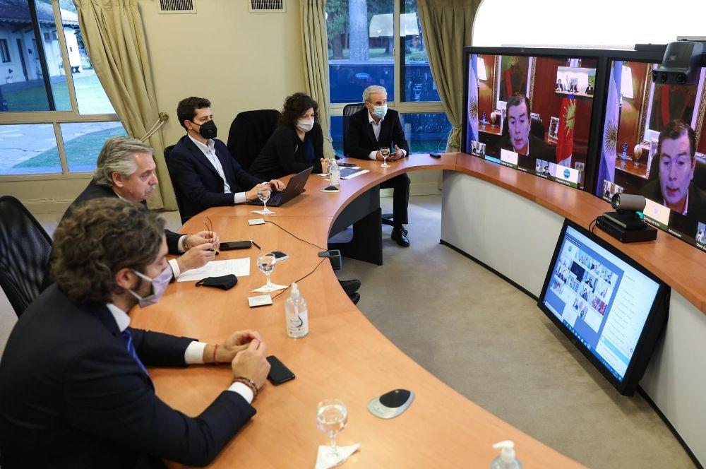 Alberto Fernandez videoconferencia con gobernadores 27 08 2020 Telam