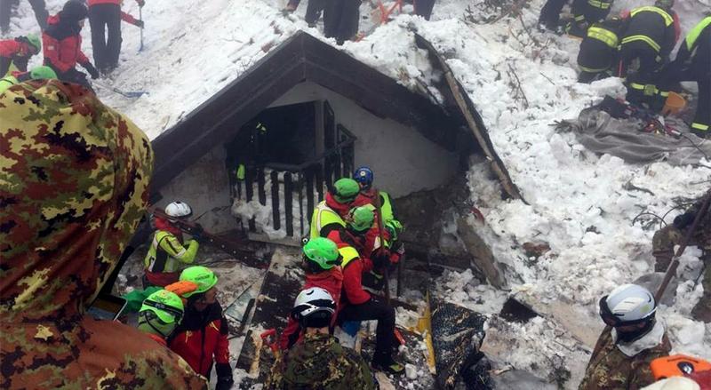 rescate alud italia