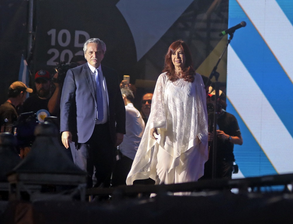 alberto y CFK Plaza de mayo @NA