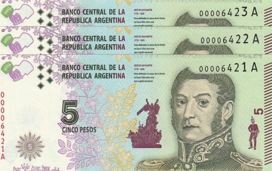 billete 5 pesos
