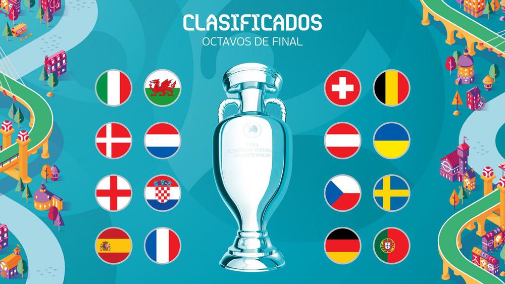 Así se jugarán los octavos de final de la Eurocopa